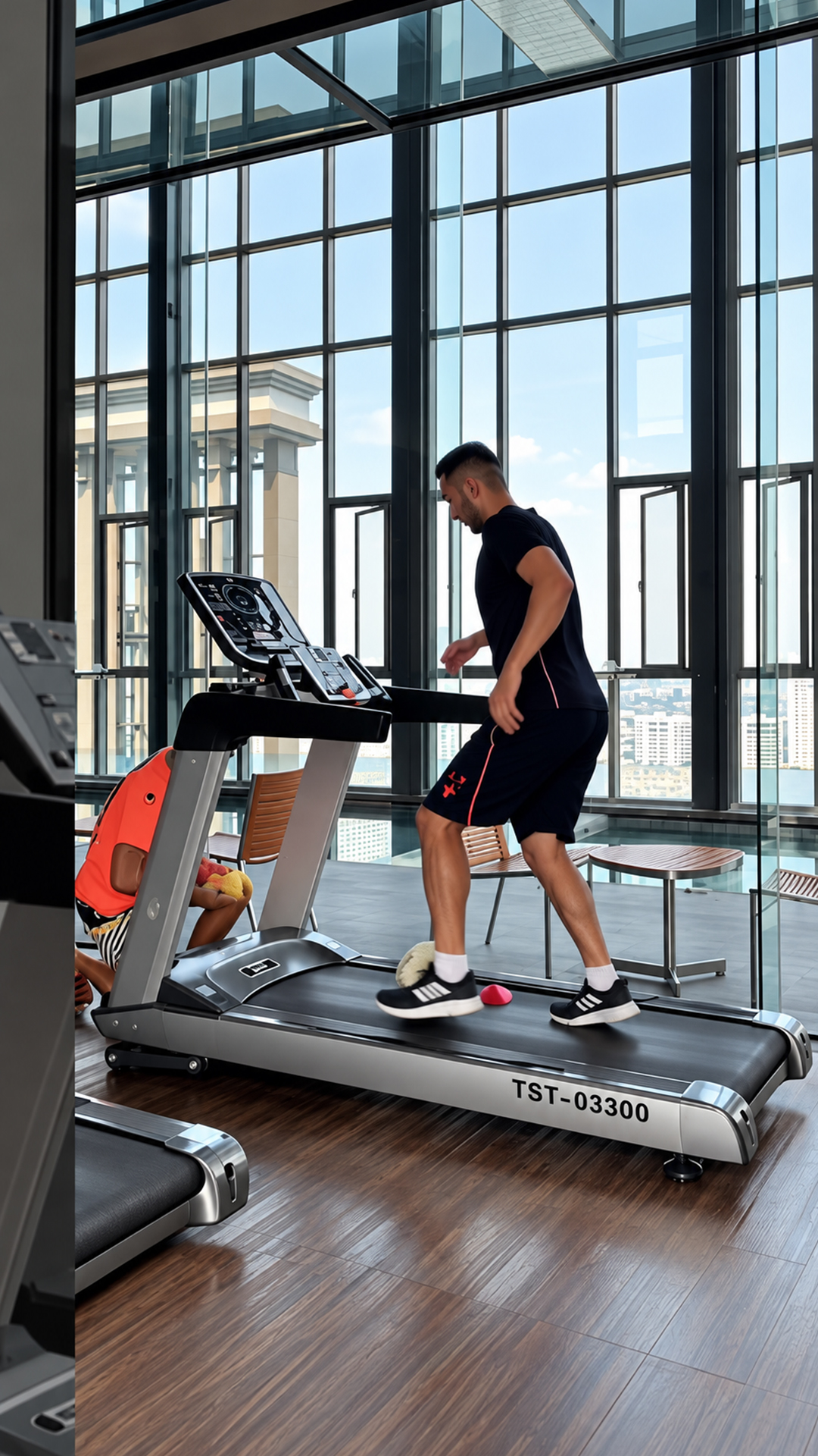 I dribbled on a treadmill without losing control