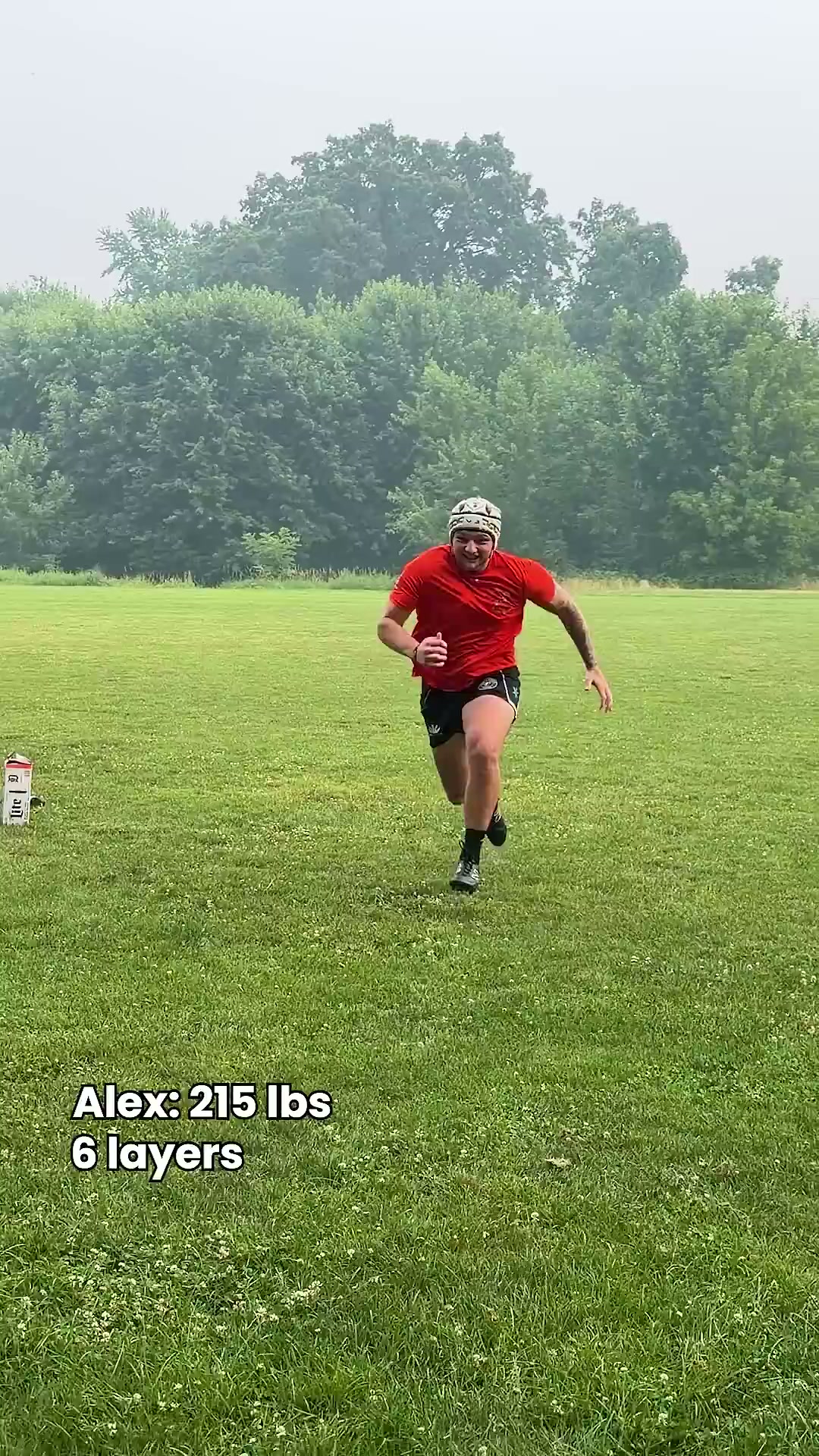 Man tries to break through six layers of plastic wrap
