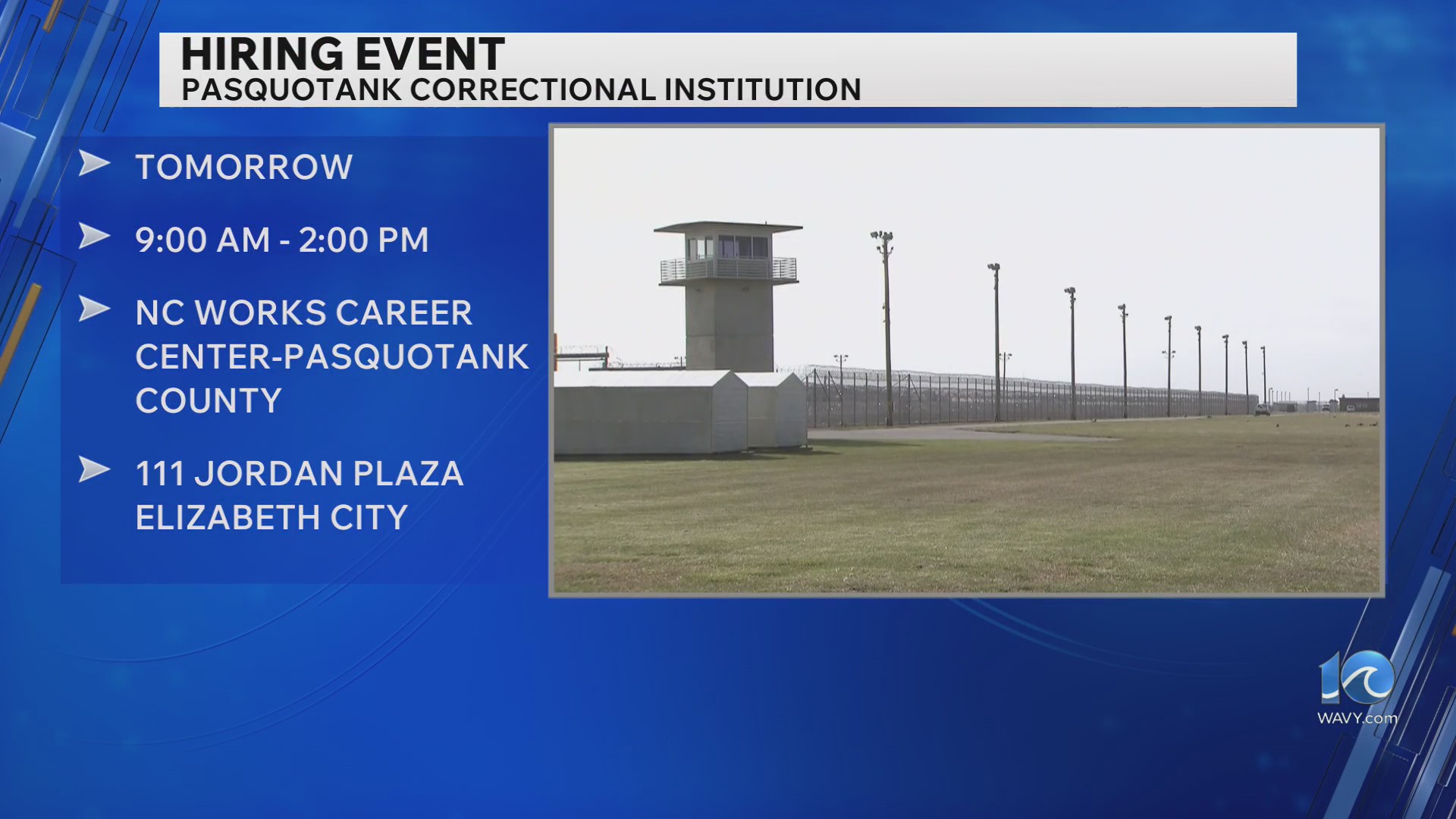 Pasquotank Correctional Institution hiring event