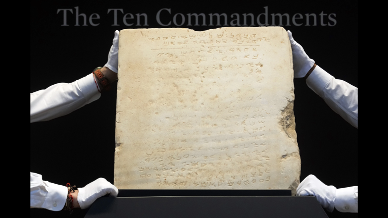 Rare Ten Commandments tablet once used as paving stone sells for $5.04 ...