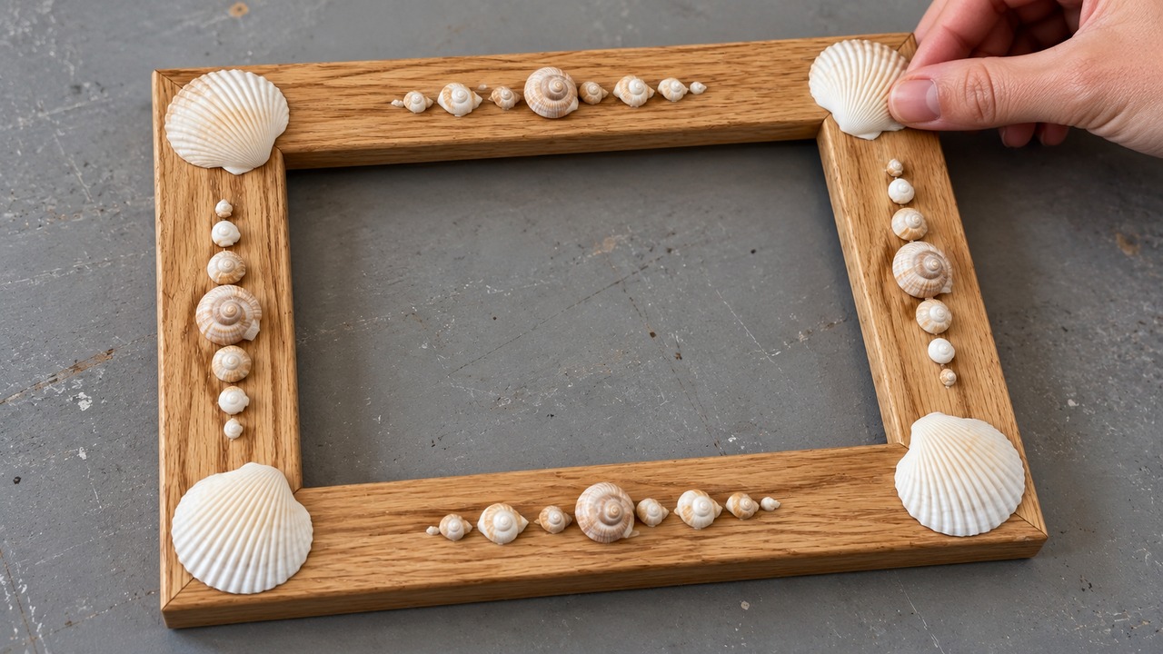 Can your collected seashells become a beautiful picture frame?