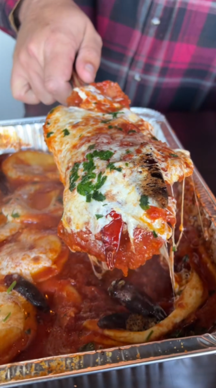 Hot oil chicken parmesan from Panko Pizza New Jersey