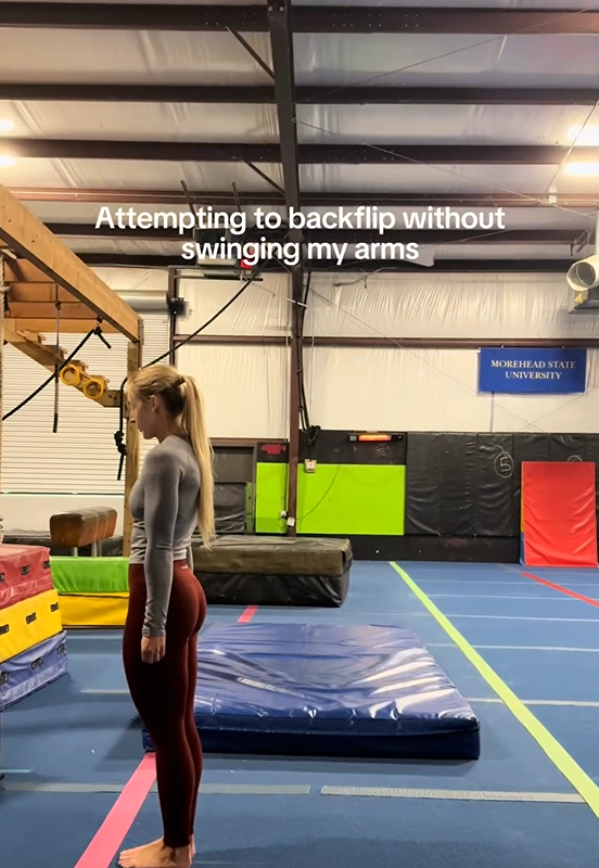Backflip challenge without swinging my arms