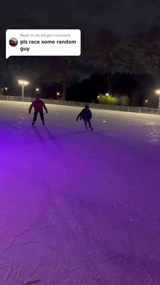 Ice skating speed challenge and racing skills compared