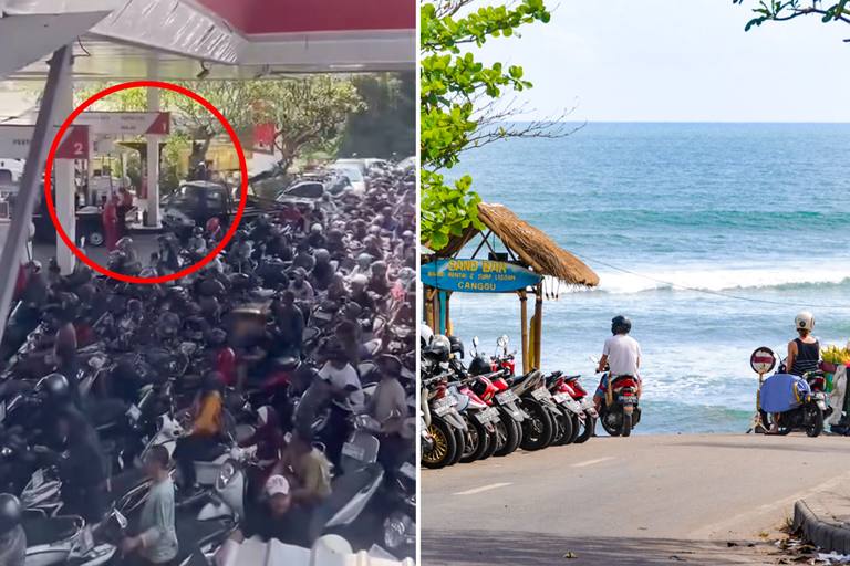 Aussie tourists stunned by kilometre-long queues as Bali battles fuel ...