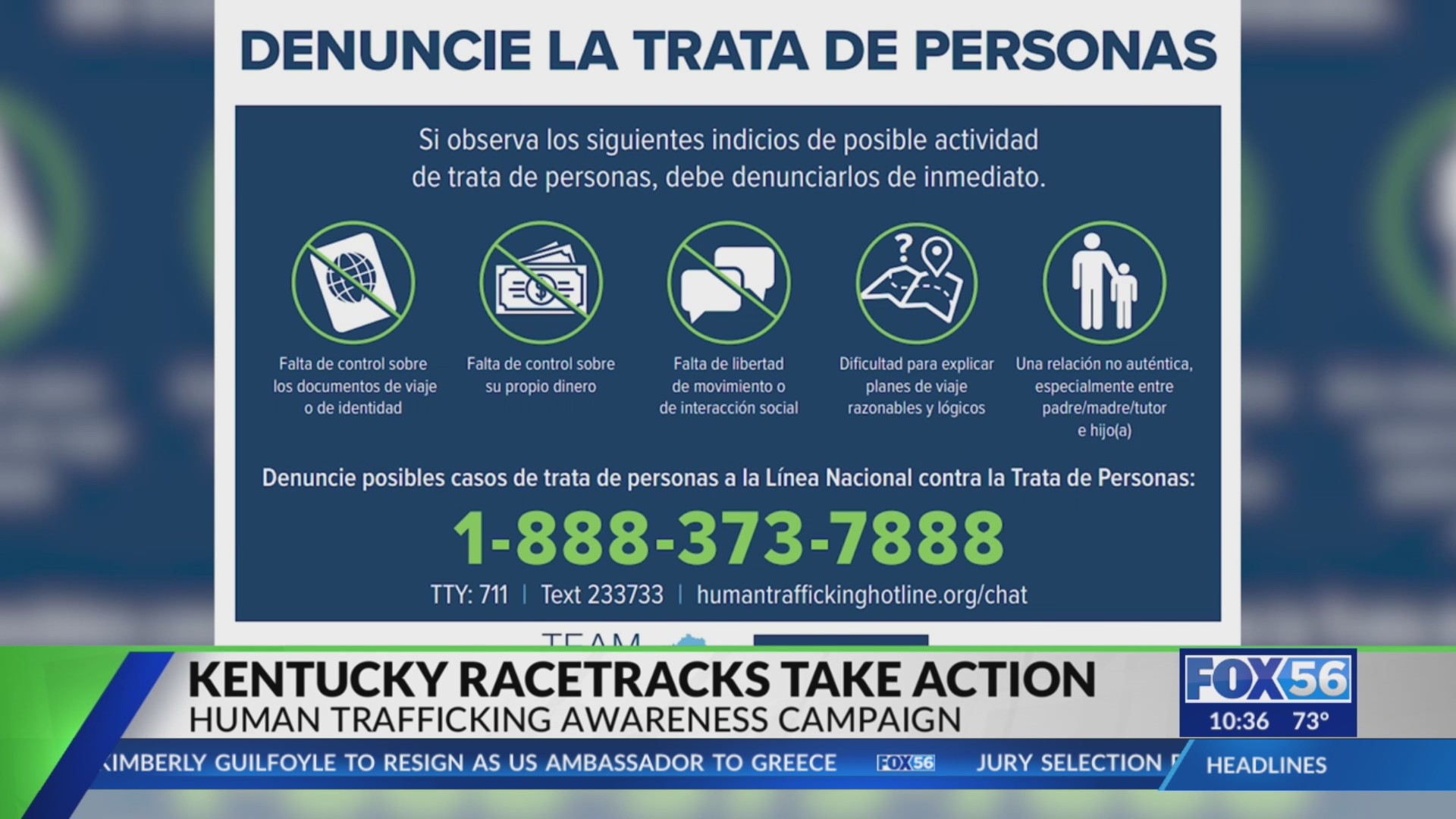 Kentucky racetrack campaign launched to educate visitors on human ...