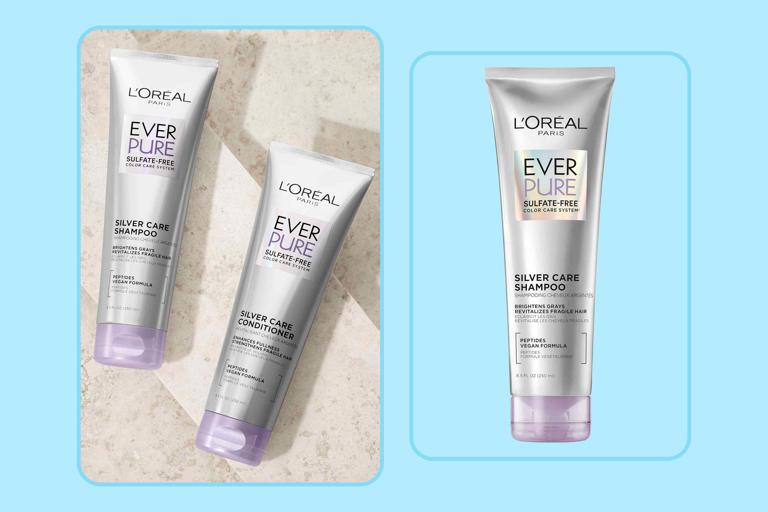 This specialized shampoo brightens the gray in hair, leaving it clean ...