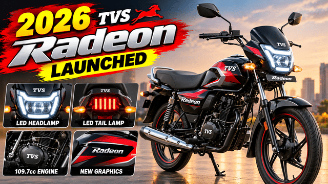 2026 TVS Radeon launched in India: Check price, variants, new LED ...
