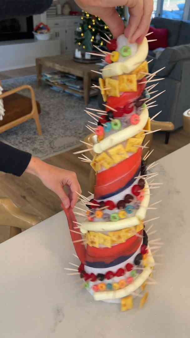 Easy toddler charcuterie tree for a festive snack