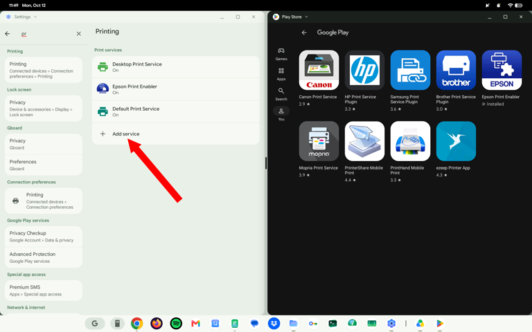 How to connect a Googlebook to a printer