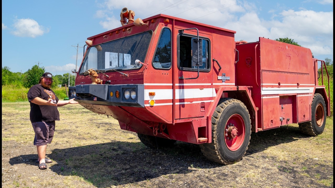 He bought an airport fire truck at auction then tried the water cannons