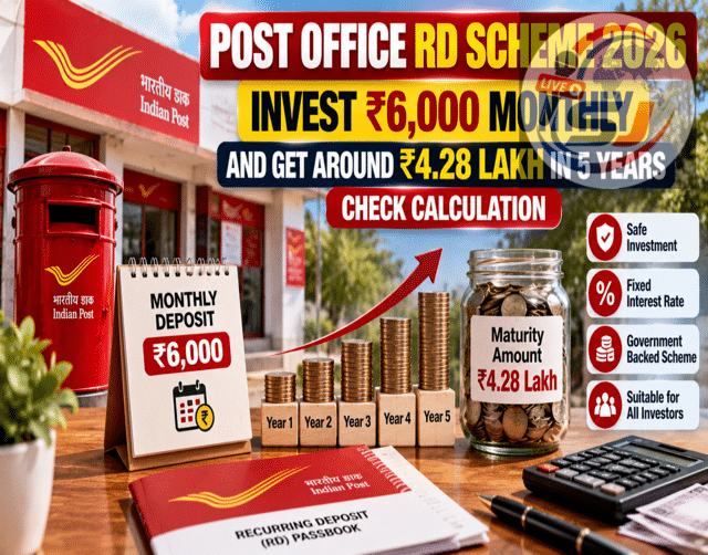 Post Office RD scheme 2026: Invest ₹6,000 monthly and get around ₹4.28 ...