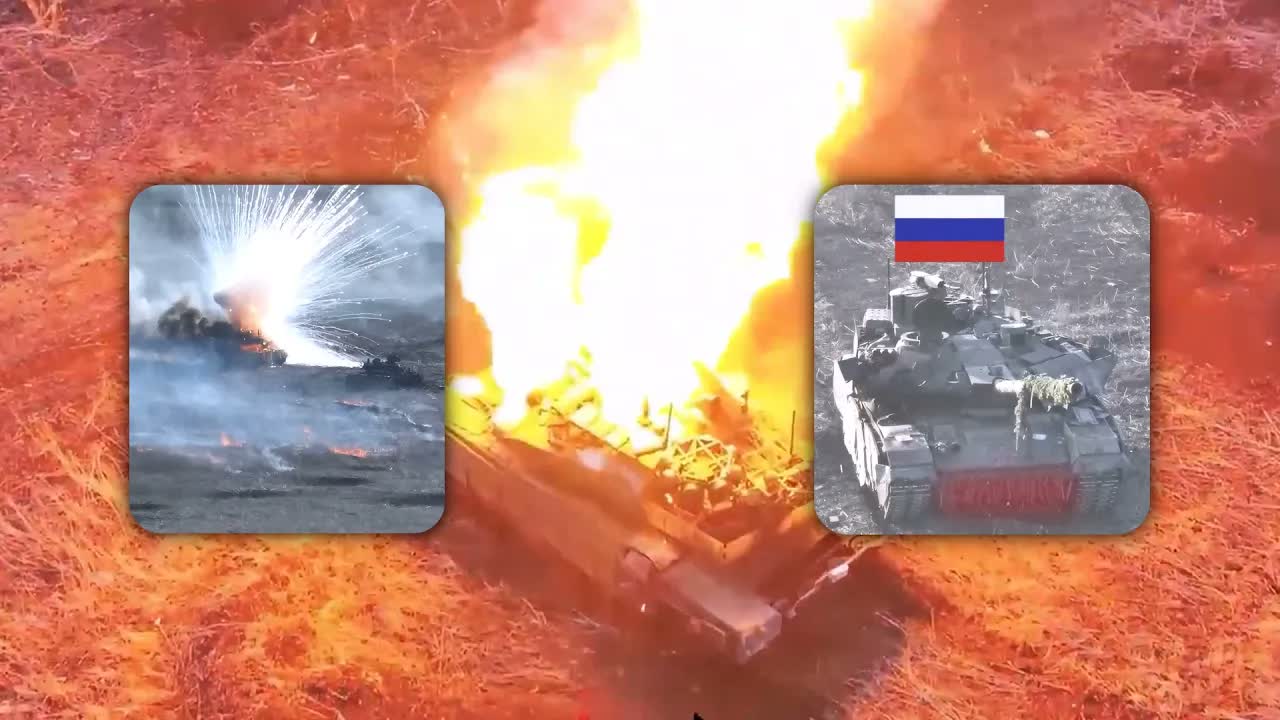 Watch a Russian tank hit a mine in Ukraine - then erupt into a massive ...
