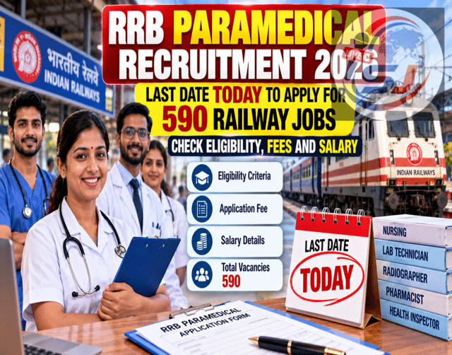 RRB paramedical recruitment 2026: Last date today to apply for 590 ...