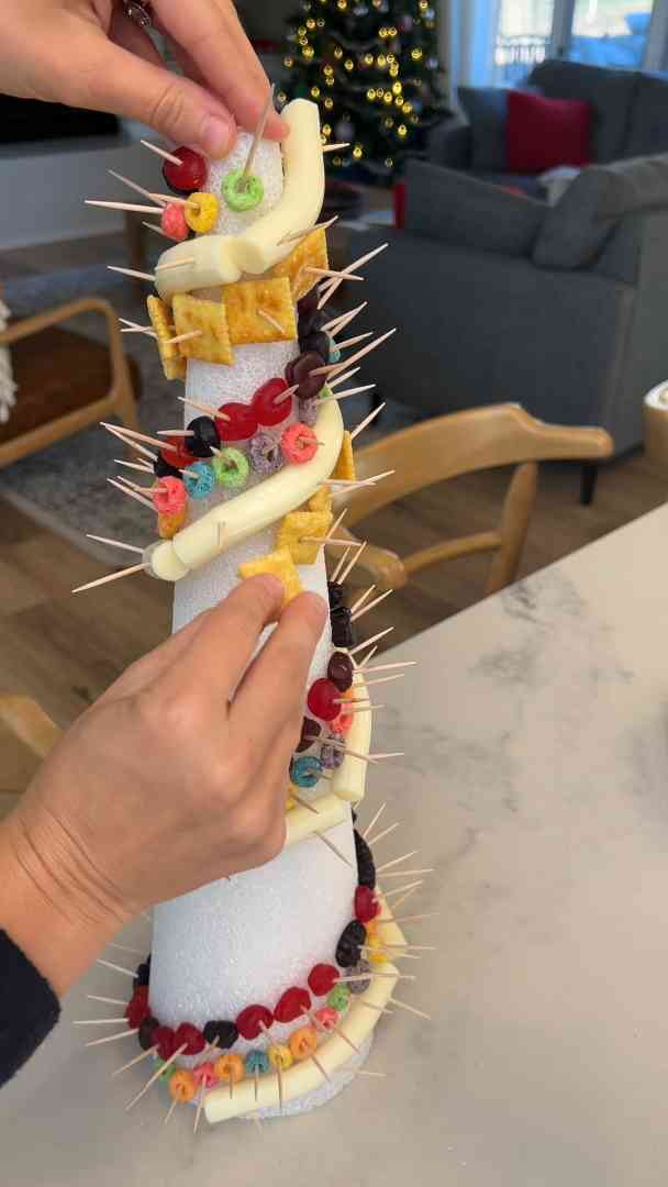 Toddler charcuterie tree a fun and festive holiday snack