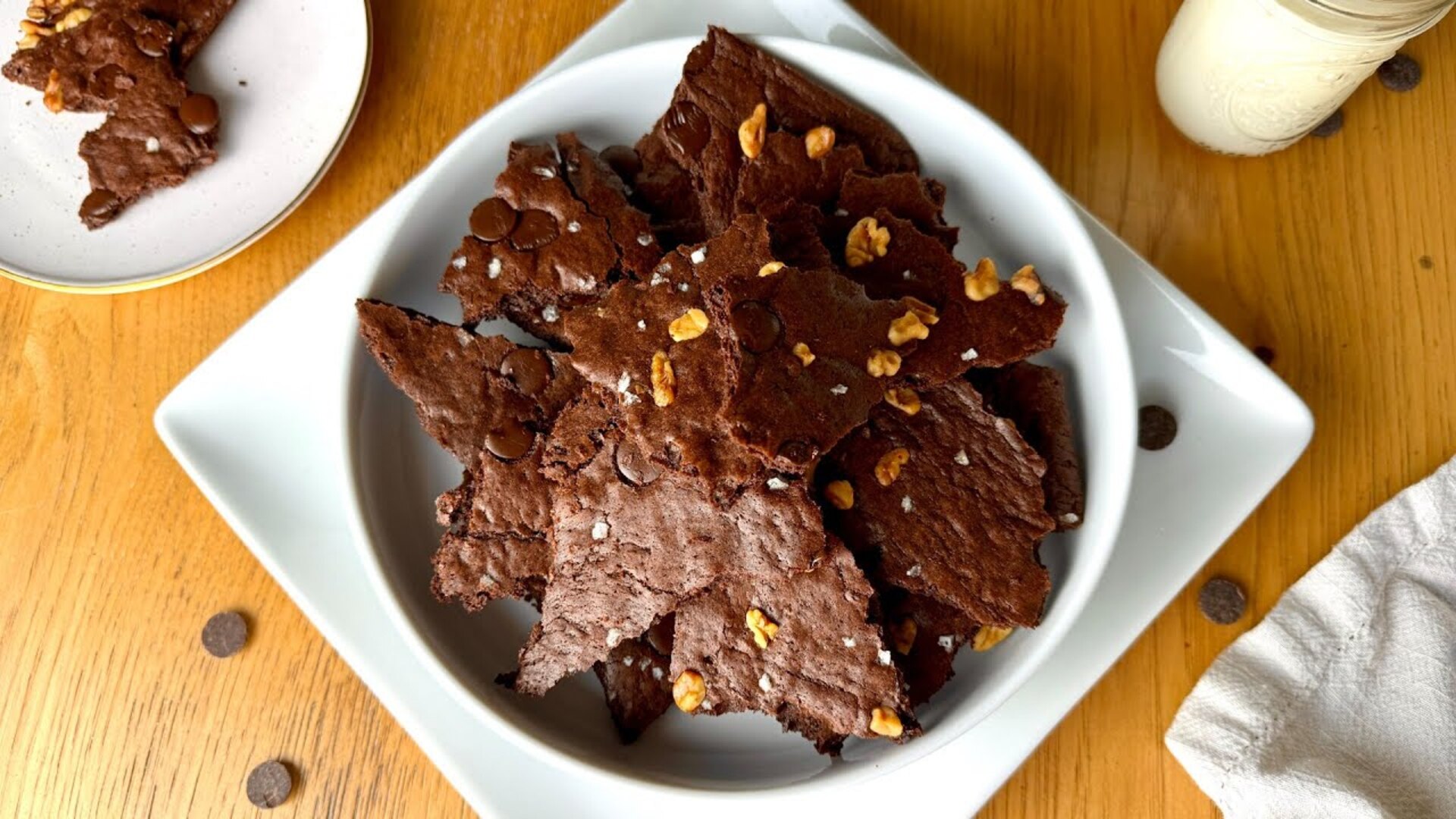 Crispy chocolatey brownie brittle recipe, perfect for National Dessert Day