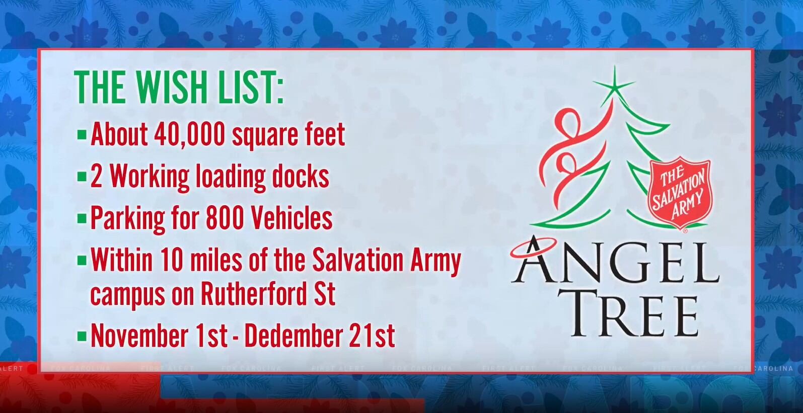 Time running out: Salvation Army needs Angel Tree distribution center ...
