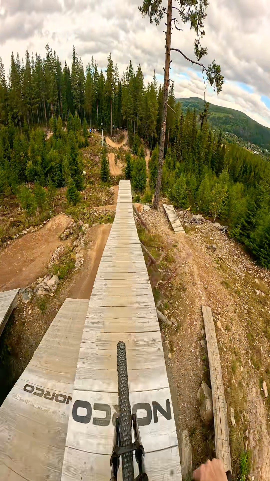 Extreme mountain biking down the steep B-Rage track