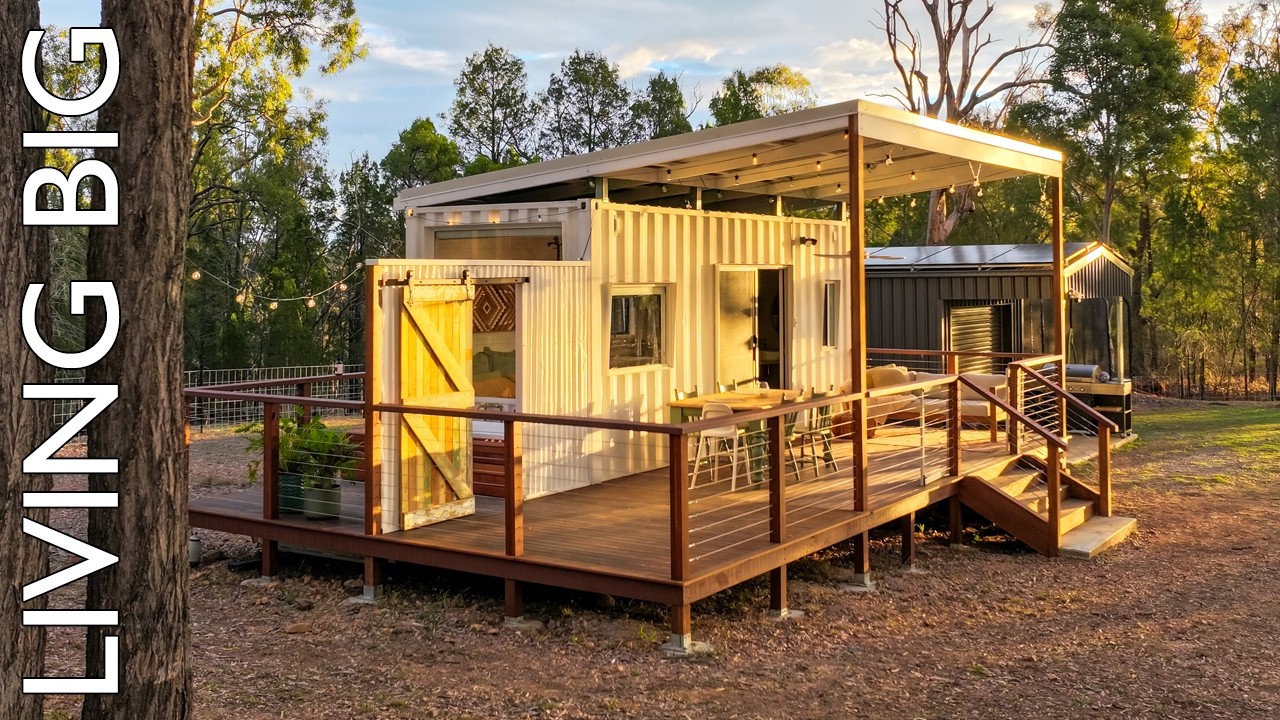 Inside a shipping container home built for four