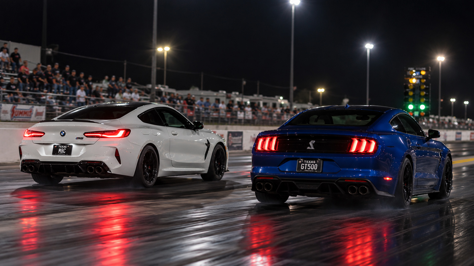 760HP Mustang GT500 battles BMW M8 Competition