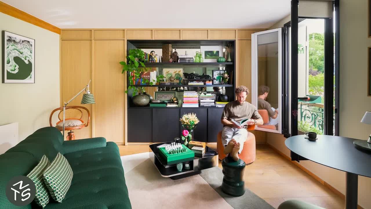 Watch a giant mirror slide open to reveal a hidden bedroom in this tiny ...