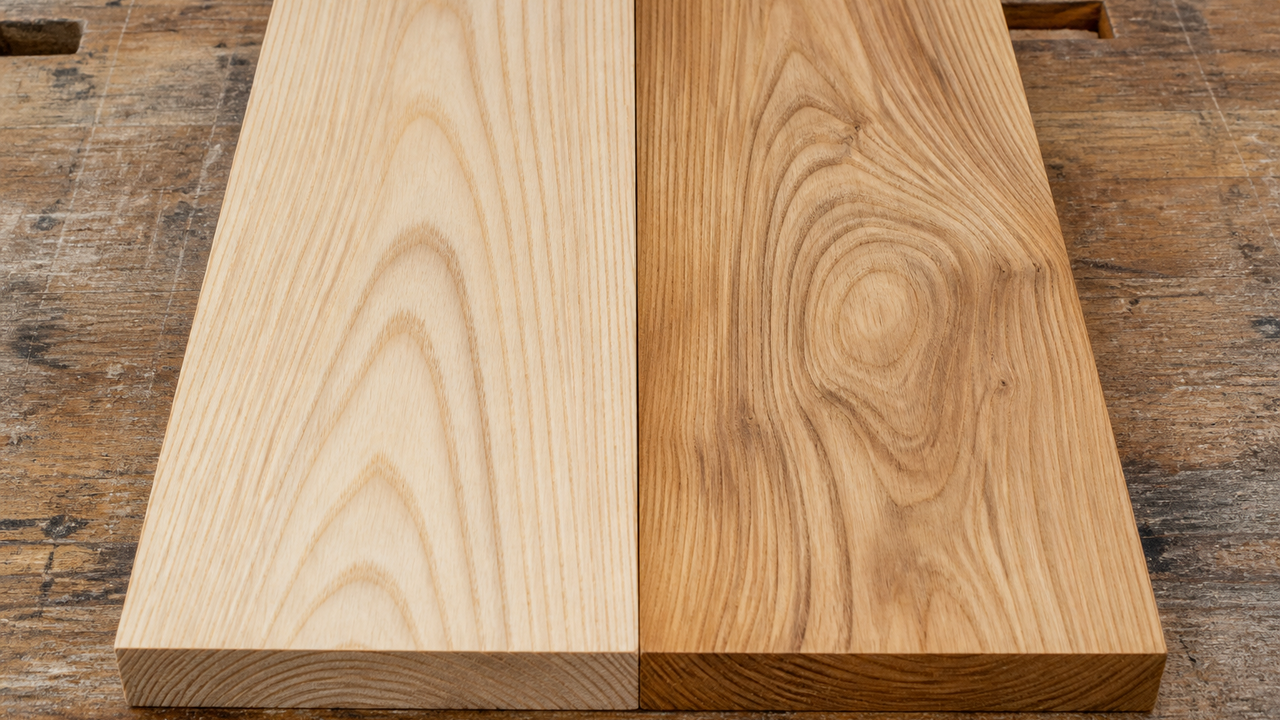 Ash and Elm go head-to-head in a stunning battle of natural wood grain