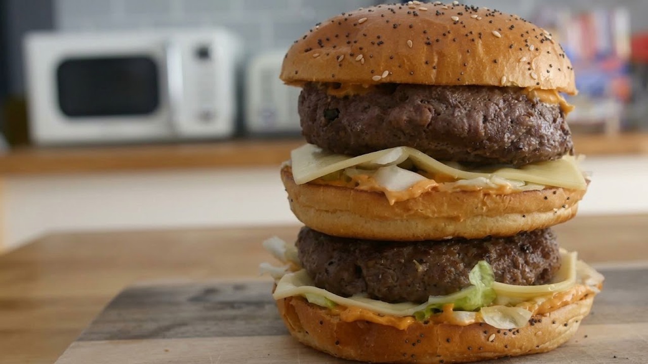 This homemade grand Big Mac is so big it could feed the whole family