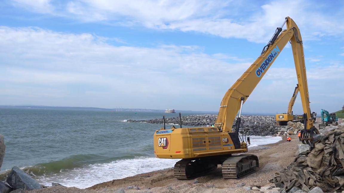 Monster long reach excavator tackling massive coastal engineering projects