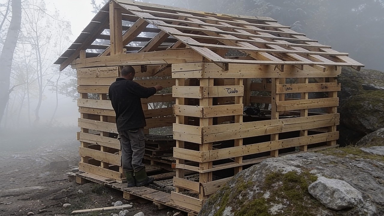 I built a free house from abandoned pallets | Start to finish