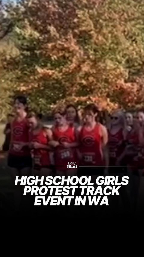 Teen girls protest trans student participating in track event