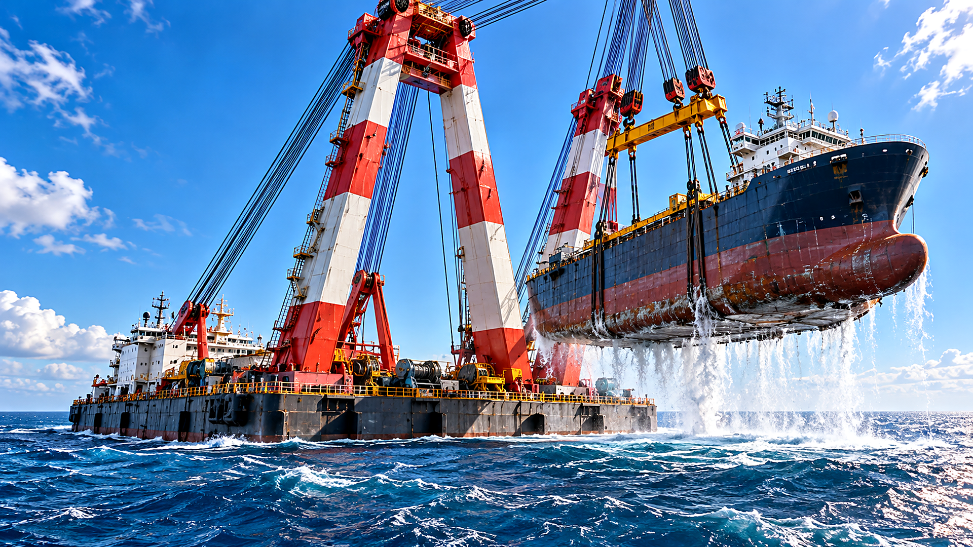 What actually stops a floating crane from capsizing when it hoists a ...