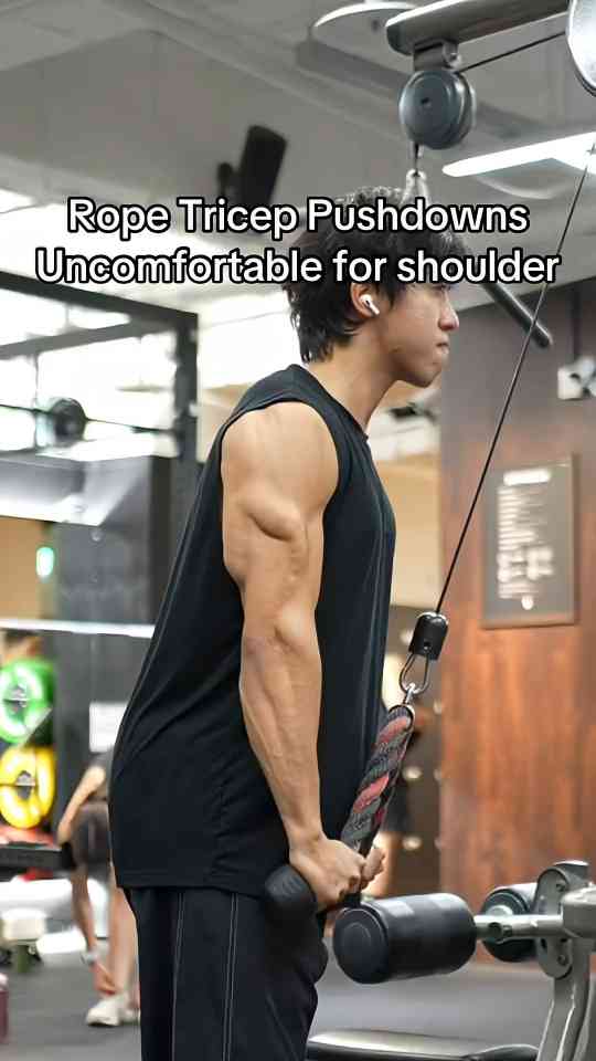 Make rope tricep pushdowns more comfortable