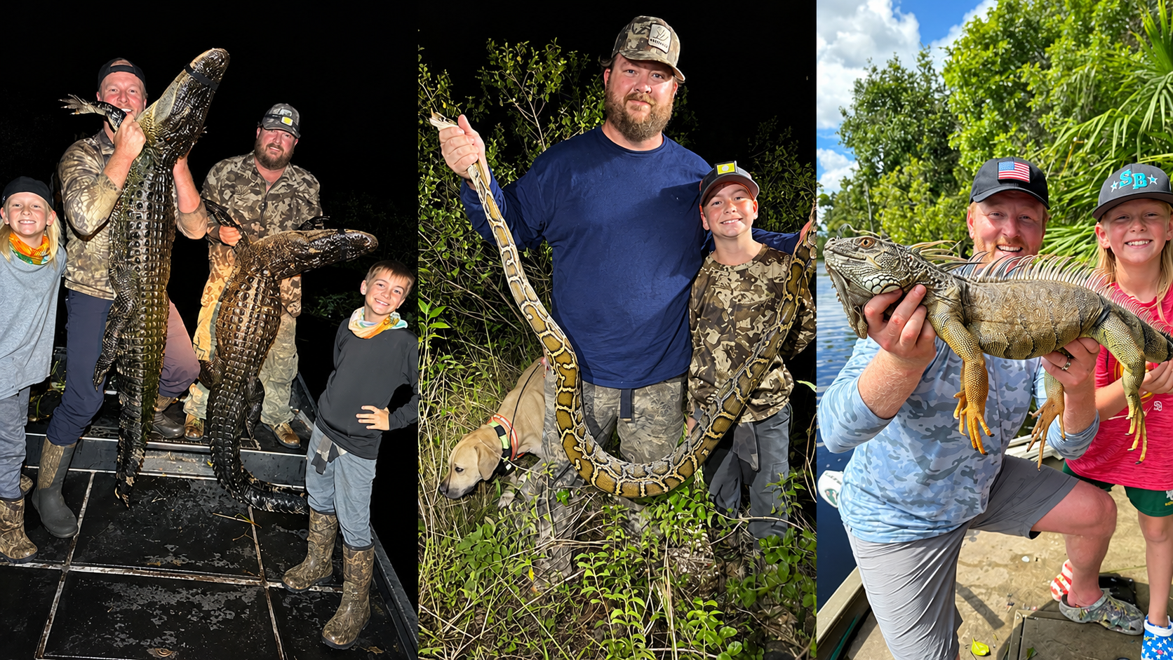 10 Year Olds Hunt Pythons, Iguana, And Alligators The Reptile Trifecta