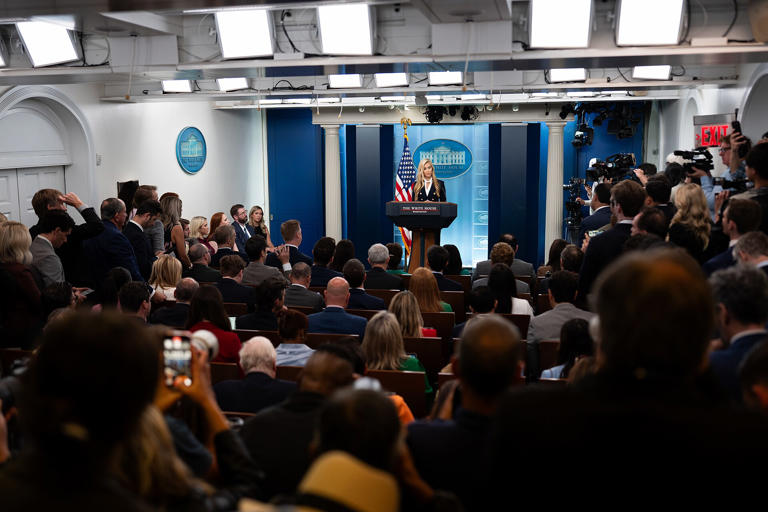 New White House press secretary Katie Zacharia ends first briefing in ...