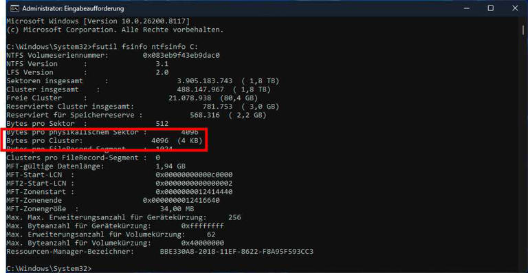 Your 4TB SSD probably has the wrong cluster size for large files