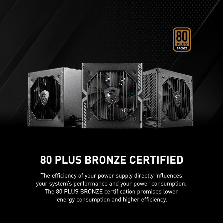 Fonte MSI MAG 650W com certificação 80 Plus Bronze fica R$ 100 mais ...