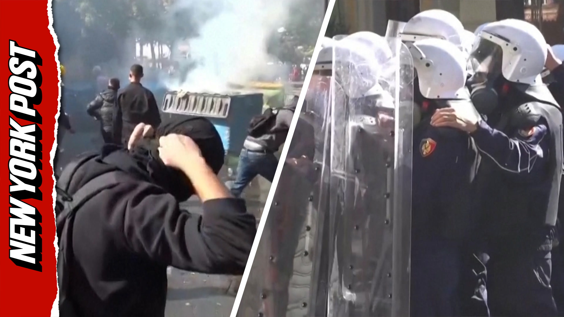 Police deploy tear gas and water cannons as Albanian student protests ...