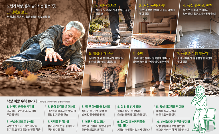 Elderly falls shift indoors after 75, study finds