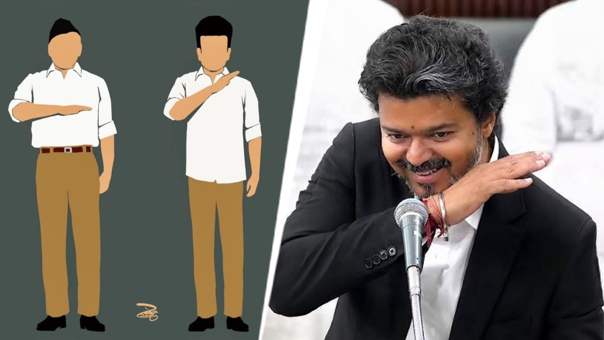 Vijay mimicked Stalin's hand gesture. Now, DMK hits back with RSS twist