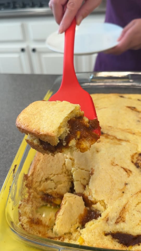 Chili and cornbread come together in this easy comfort food combo