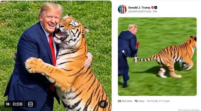 Trump publica video con un tigre tras ataque en Inglaterra y la familia ...