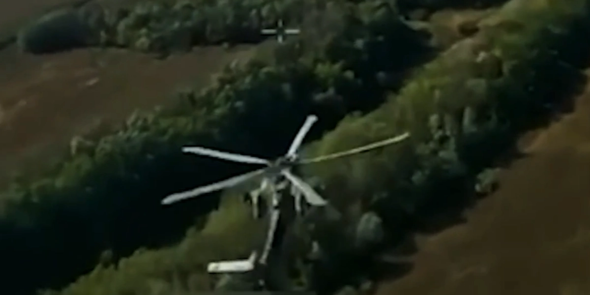 Ultimate irony: Russian Mi-28 helicopter with anti-drone defenses taken ...