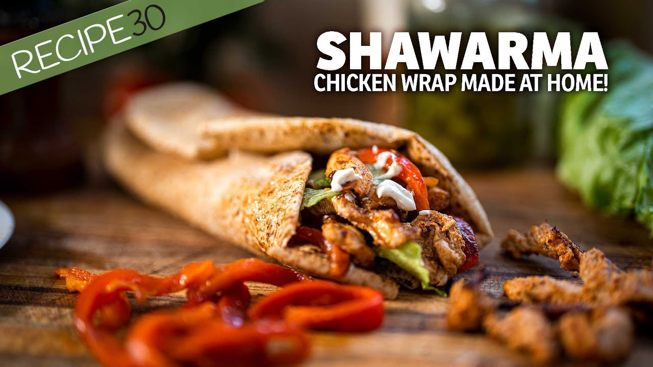 Easy homemade chicken shawarma wrap