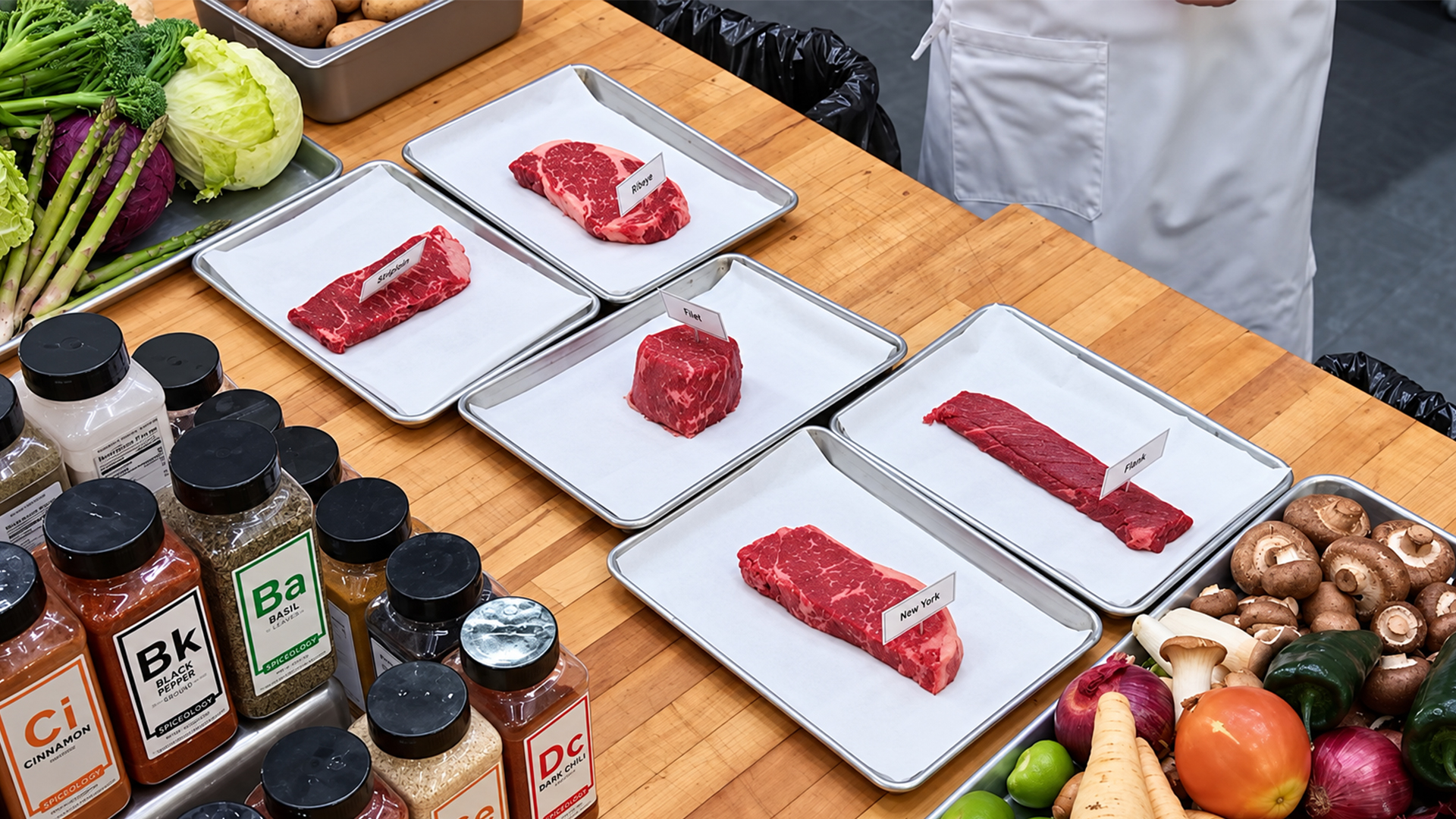 Chefs race to plate ten different steak entries fast