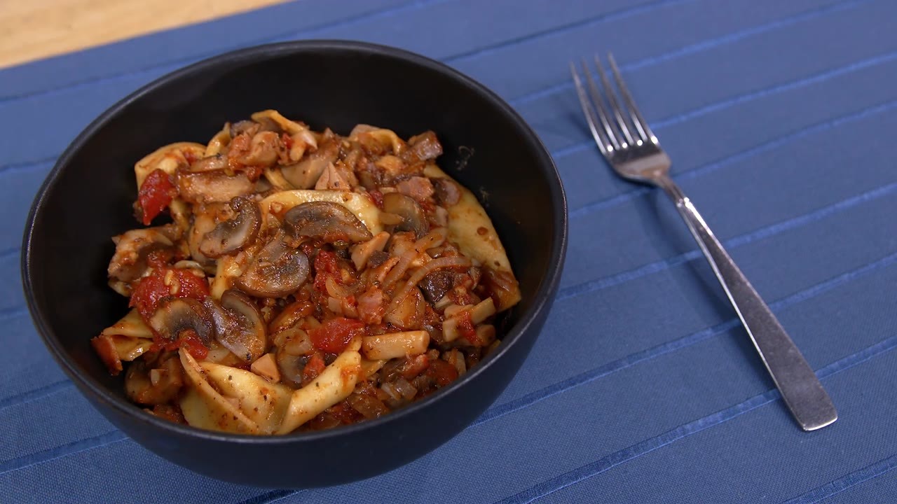 This simple pasta recipe combines crispy bacon, three types of ...