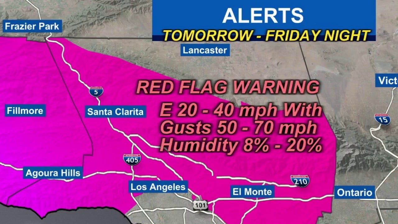 Red flag warning issued for LA County as Santa Ana winds and extreme ...