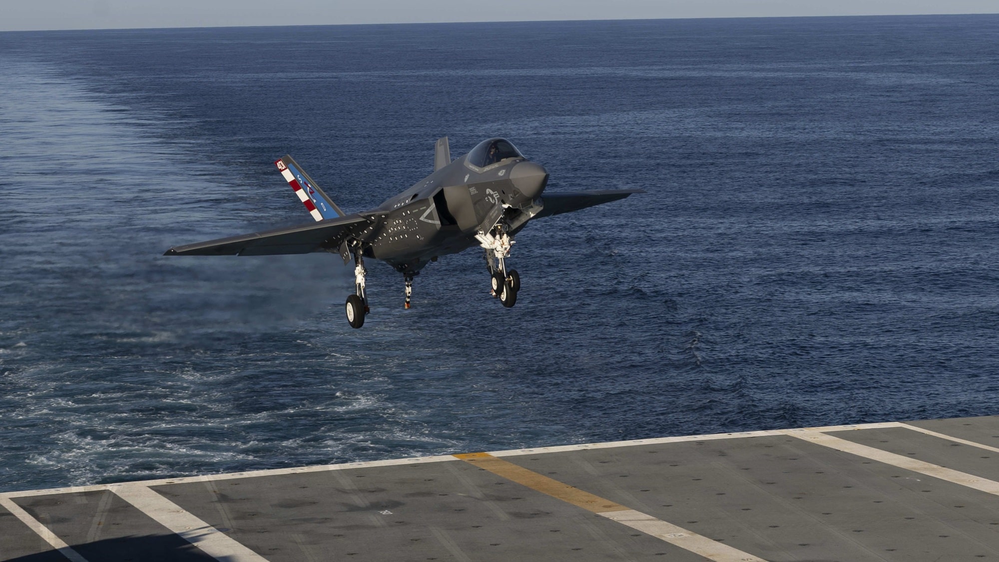 F-35C lands for the first time on a Ford-class aircraft carrier