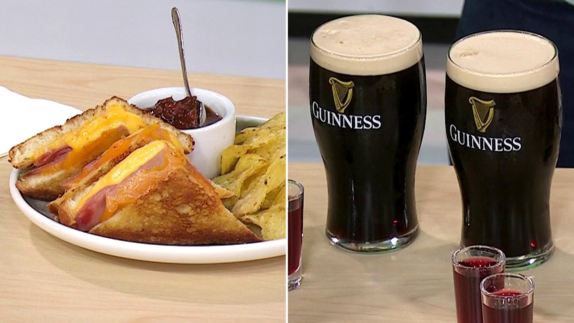 Irish bites: Spice bag, ham toasties, Guinness with black currant