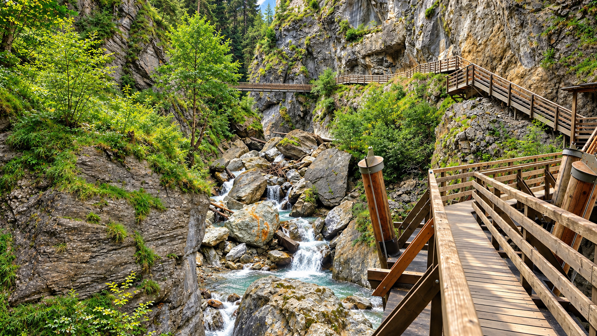 Kitzlochklamm Austria a spectacular walk through stone and water (4K)