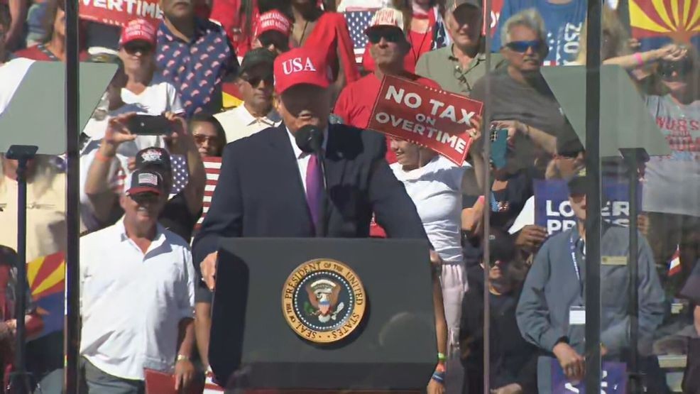 Trump rallies at Arizona-Nevada line, touts economy and immigration ...